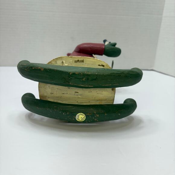 Vintage Y2K Hand-carved Hand-painted wooden Folk Art Old World Santa xmas Decor - Picture 7 of 8